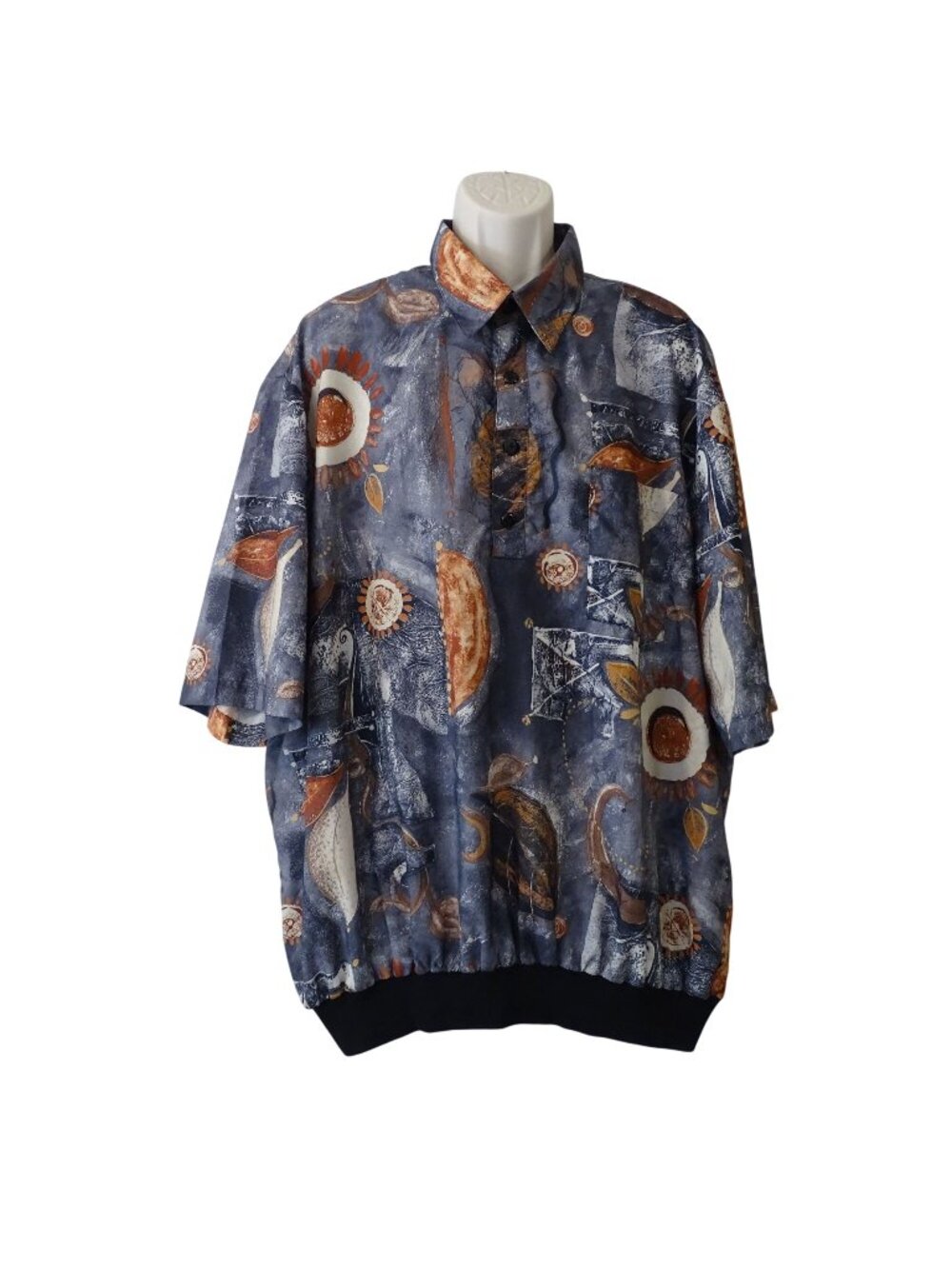Vintage 90s Fulton Street Shirt Works Men Size 4X TALL Button Pullover Abstract